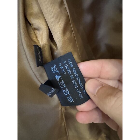 Reaction Kenneth Coal G.III Apparel Womens Tan Leather Coat Size L - Picture 6 of 11